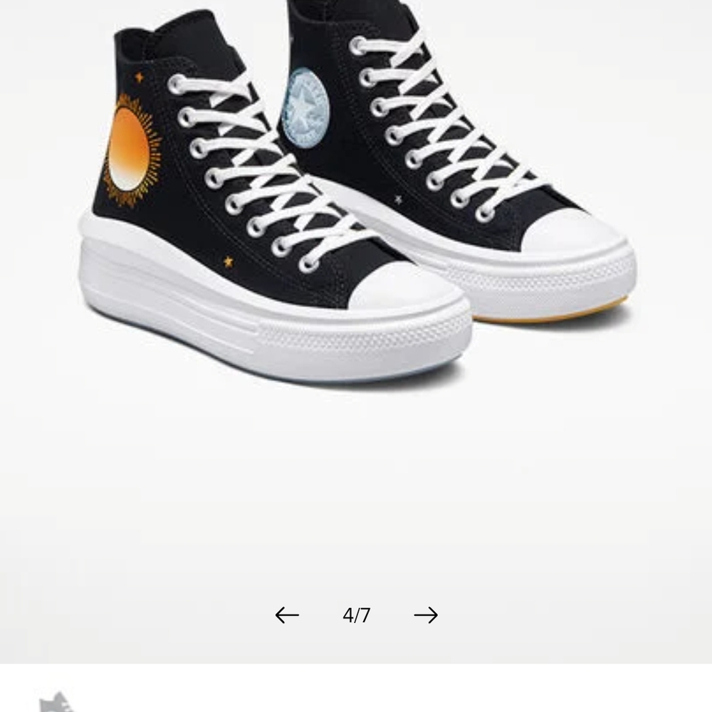 Black High-Top Sneakers with Sun Design